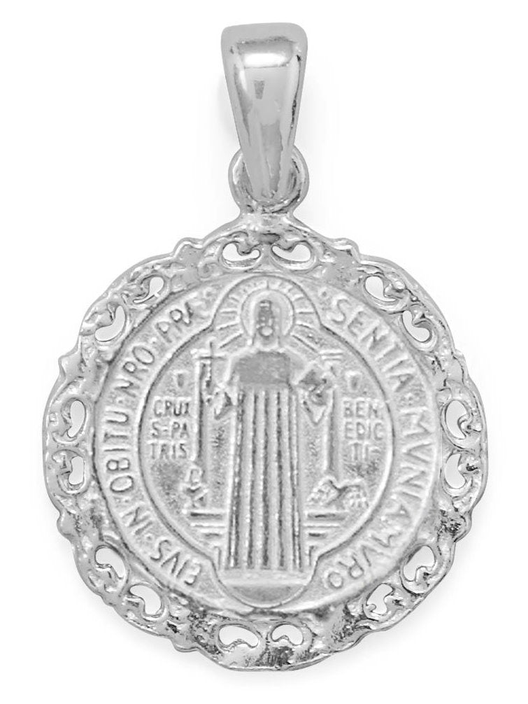 Sterling Silver Reversible Saint Benedict Pendant