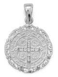 Sterling Silver Reversible Saint Benedict Pendant