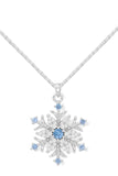 Snowflake Necklace with 42 Sparkling Cubic Zirconia Stones 18-inch length