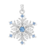 Snowflake Necklace with 42 Sparkling Cubic Zirconia Stones 18-inch length