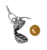 Harmony Ball Pendant with Carnelian with Gentle Bell Sound - Handmade in Bali