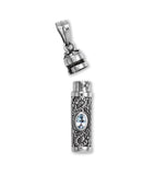 Keepsake Pendant with Blue Topaz Handmade in Bali Sterling Silver