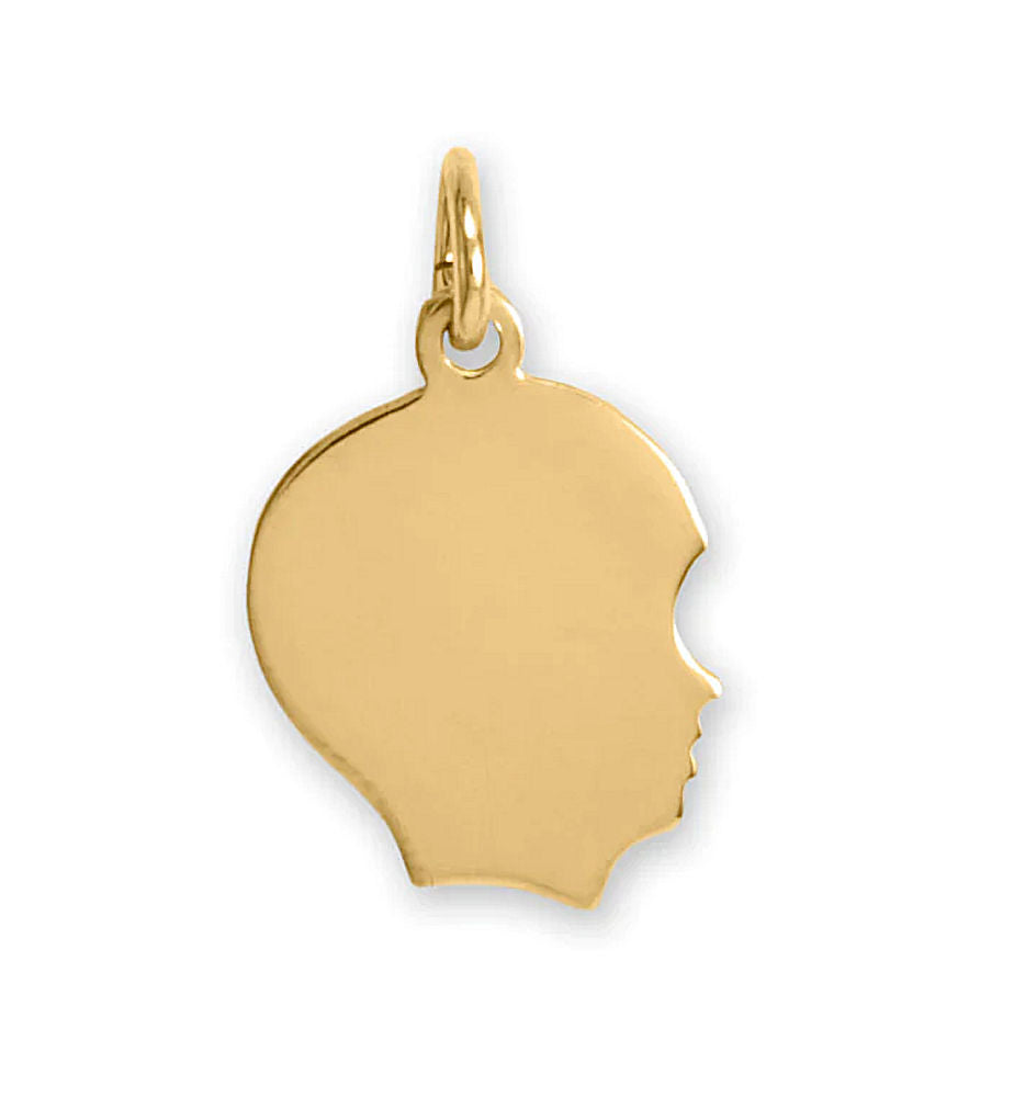 Small Boy Silhouette Pendant Charm 14k Gold-Filled, Made in the USA