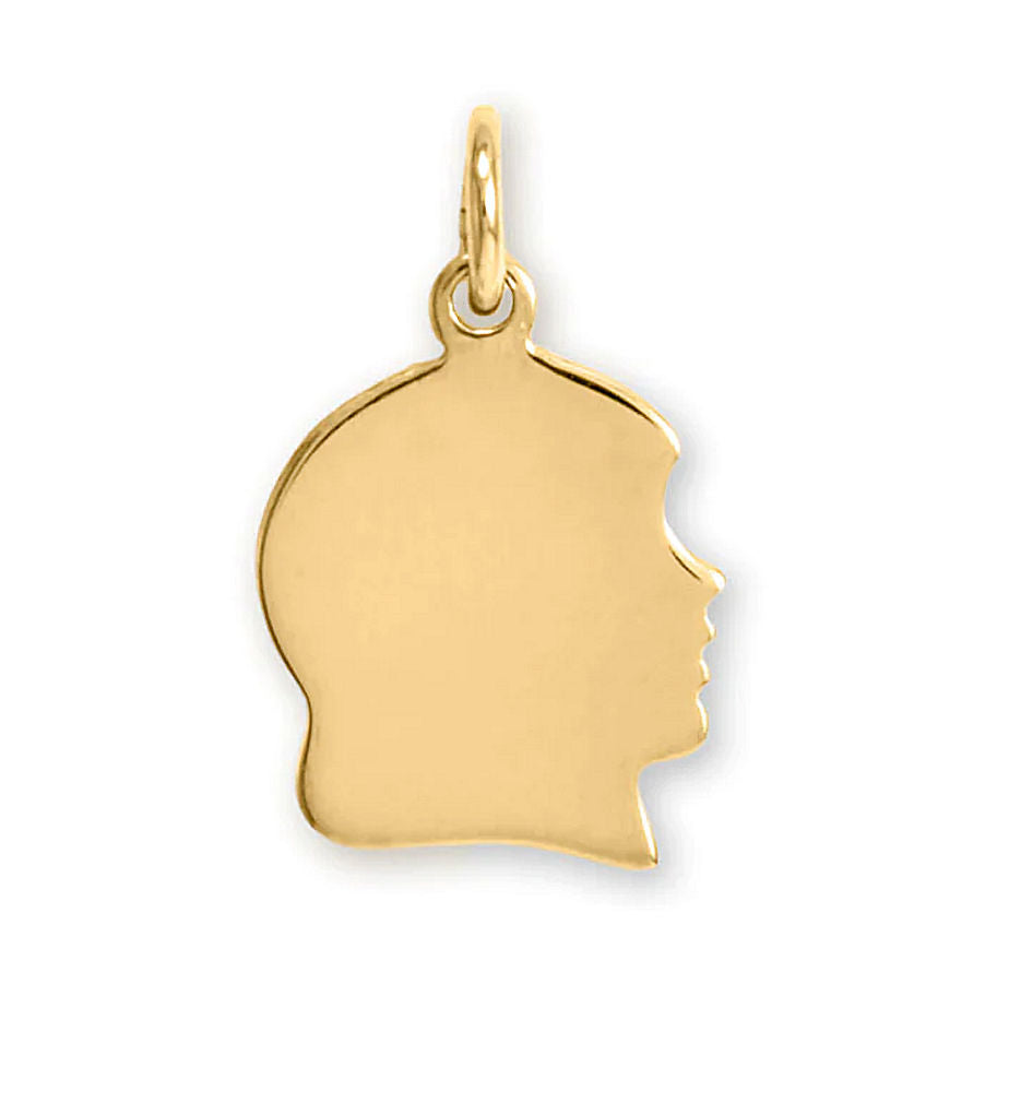 Small Girl Silhouette Pendant Charm 14k Gold-Filled, Made in the USA