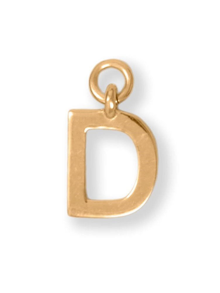 Alphabet Charm 14k Gold-plated Sterling Silver Letter D