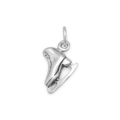 Ice Skate Charm Sterling Silver - Made in the USA