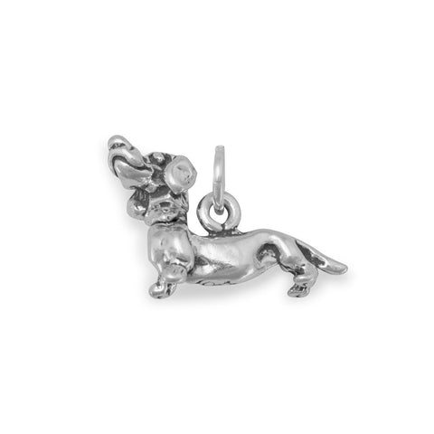 Dog Breed - Dachshund Charm Sterling Silver - Head Moves!