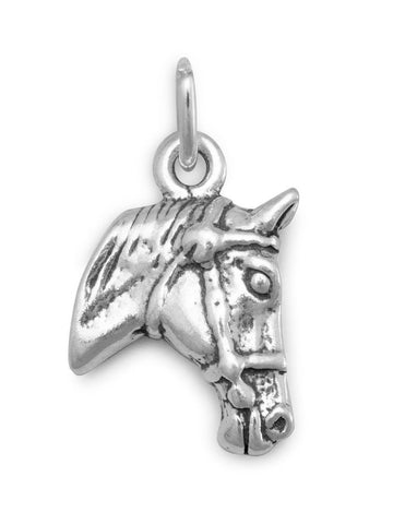 Horse Head Charm Sterling Silver