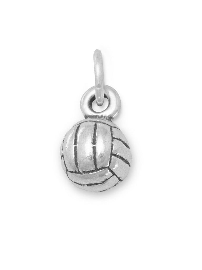 Small Volleyball Charm 3D Sterling Silver