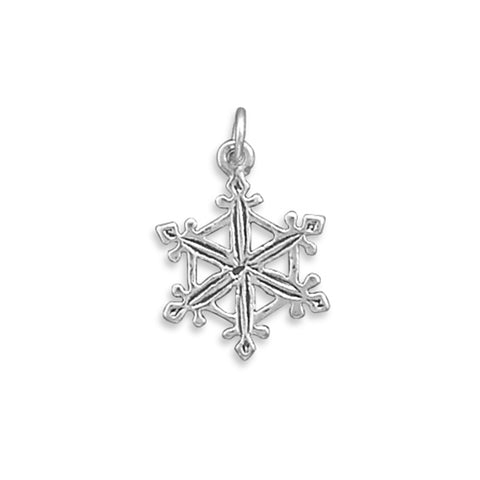 Antiqued Finish Snowflake Pendant Charm