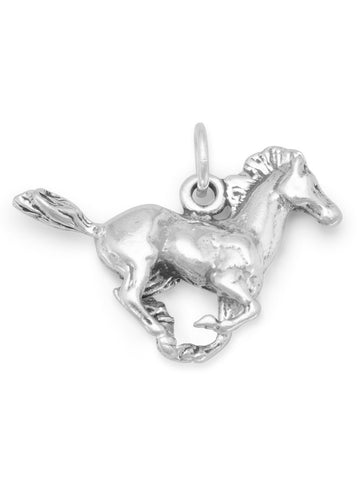 Running Horse Charm Sterling Silver