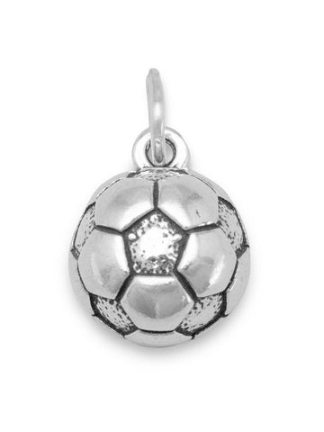 Soccer Ball Charm - Sterling Silver