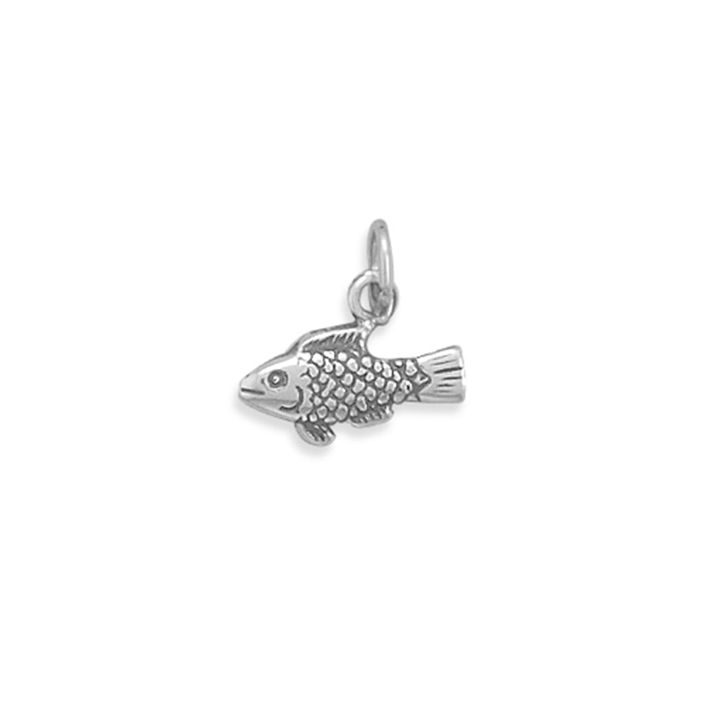 Tiny Fish Charm Sterling Silver