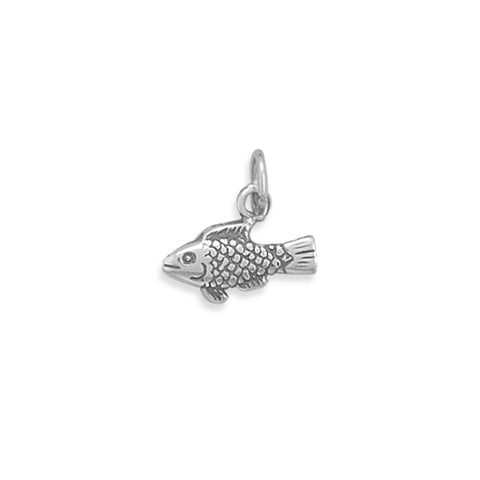 Tiny Fish Charm Sterling Silver