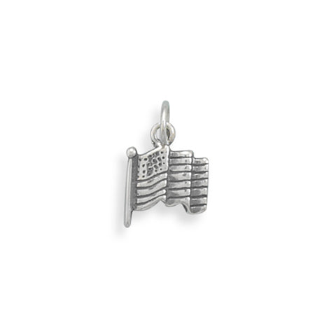 United States Flag Charm USA Sterling Silver