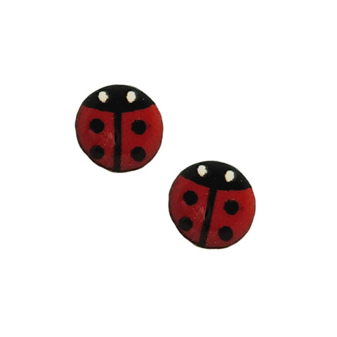 Ladybug Stud Earrings Sterling Silver