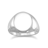 Oval Engravable Ring Sterling Silver Polished Mens Womens