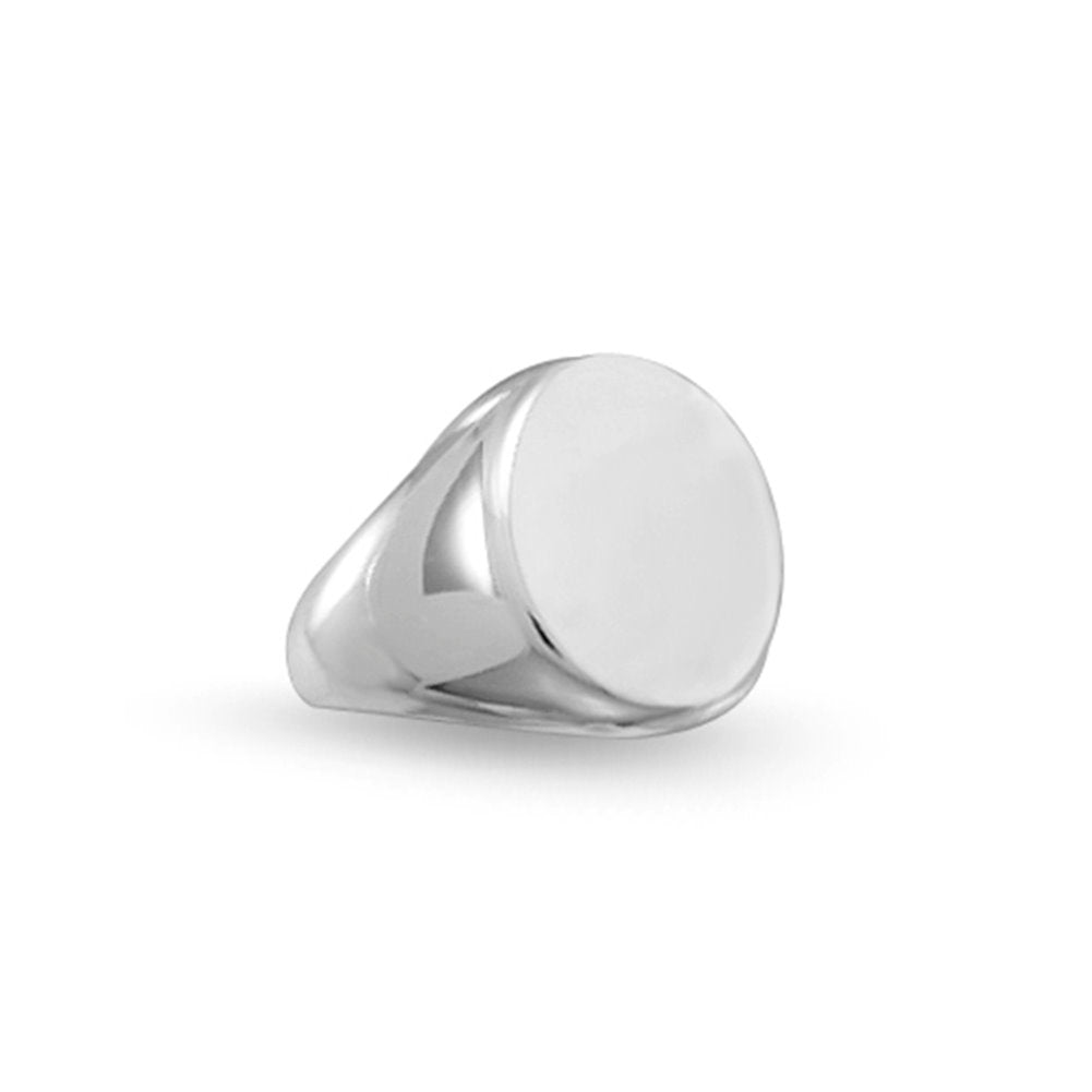 Oval Engravable Ring Sterling Silver Polished Mens Womens