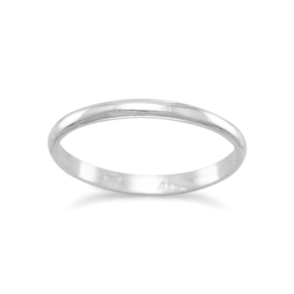 Wedding Band Ring Sterling Silver 2mm Width Made in the USA