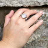 Rainbow Moonstone Oval Polished Sterling Silver Ring