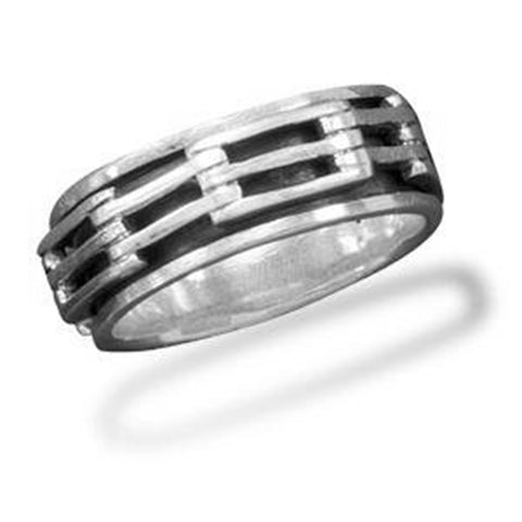 Spin Ring Sterling Silver Antique Finish, 10