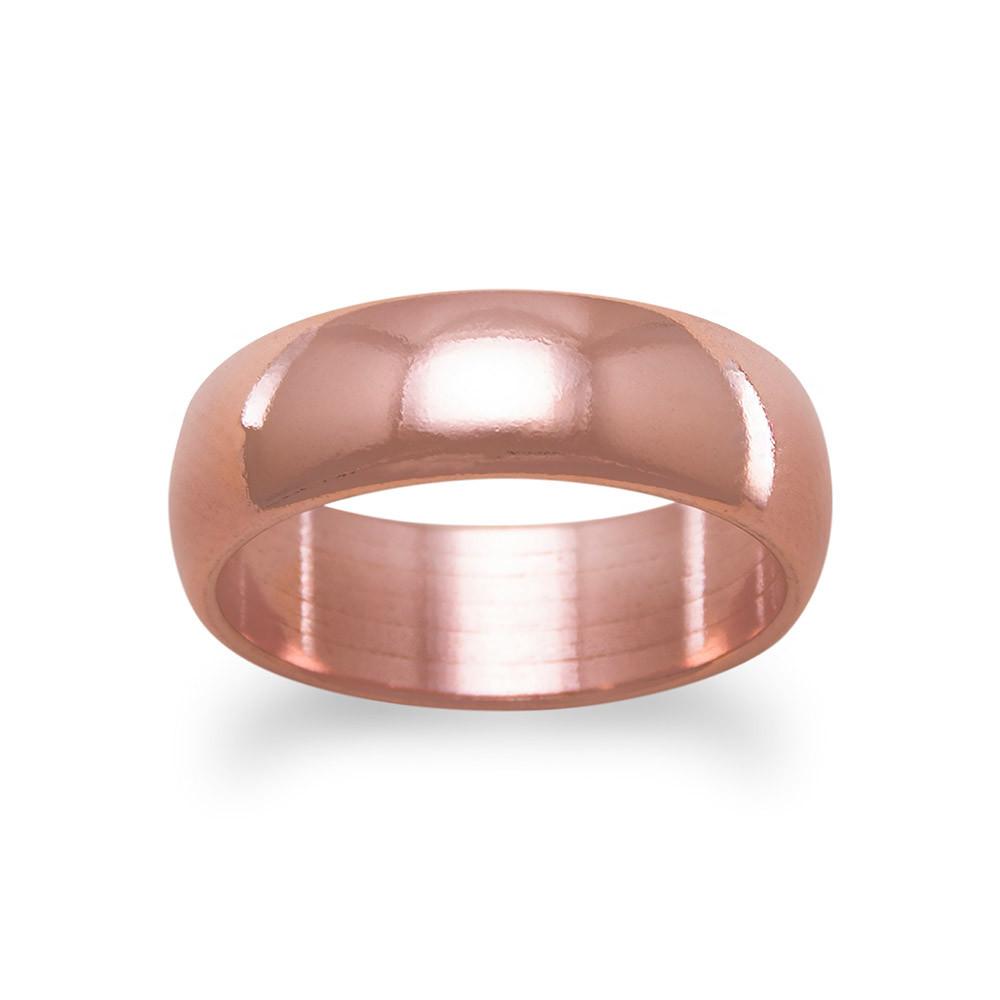 Solid Copper Band Ring 6mm Sizes 6-12 Made in the USA