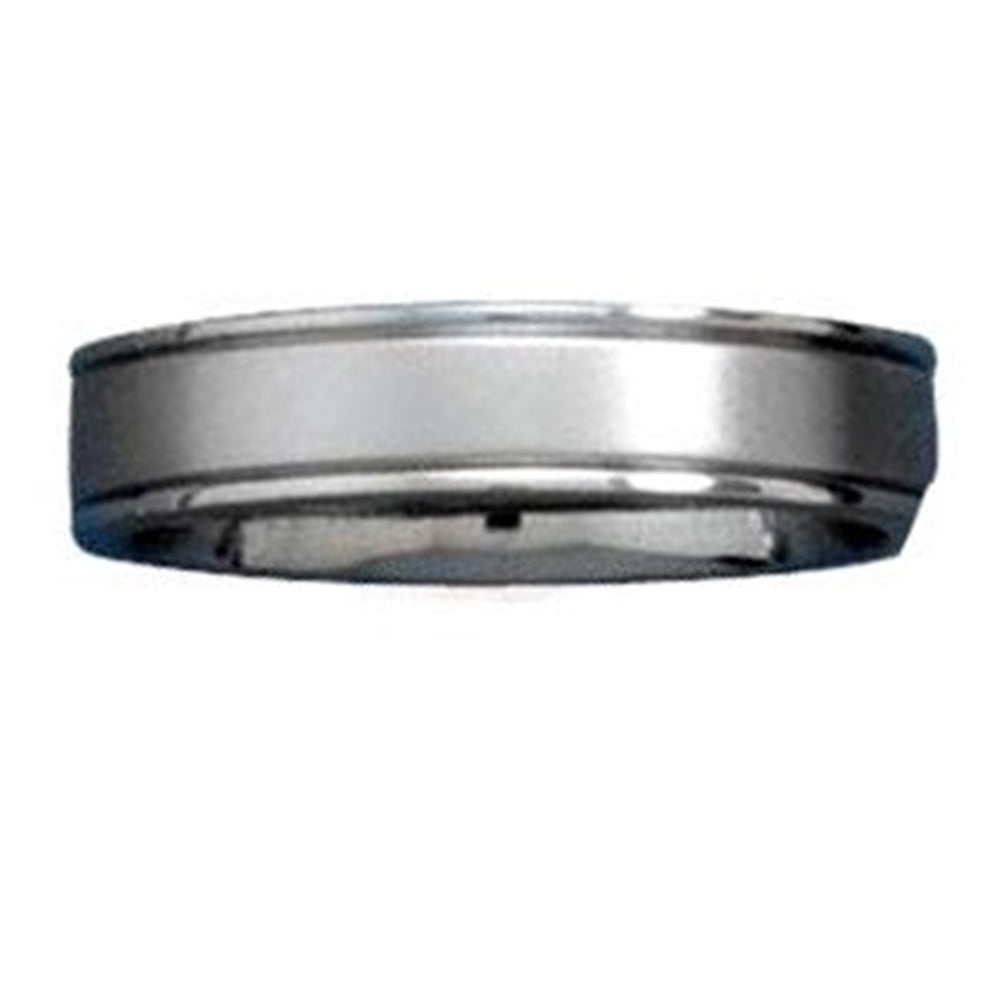 AzureBella Jewelry 316L Surgical Stainless Steel Brushed 5mm Band Ring