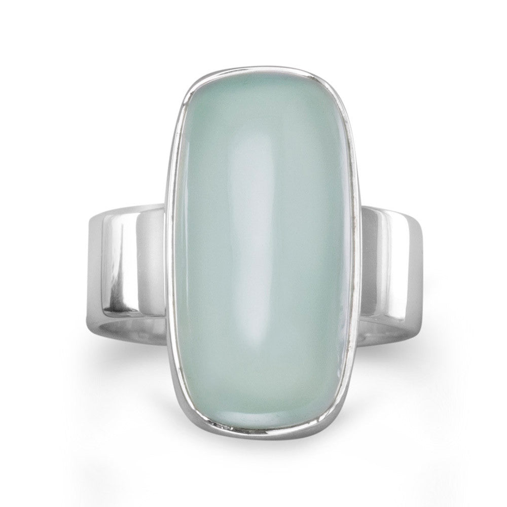 Sea Green Chalcedony Ring Sterling Silver