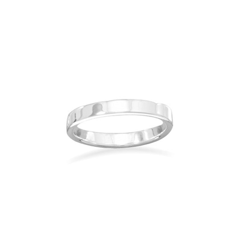 Polished Sterling Silver Square 3mm Band Ring