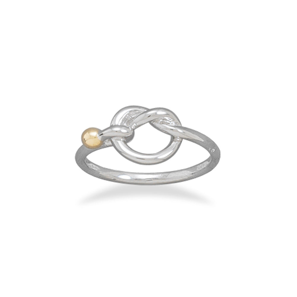 Love Knot Ring Two-Tone Gold and Rhodium on Sterling Silver