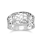 Sterling Silver Heart Design Filigree Ring