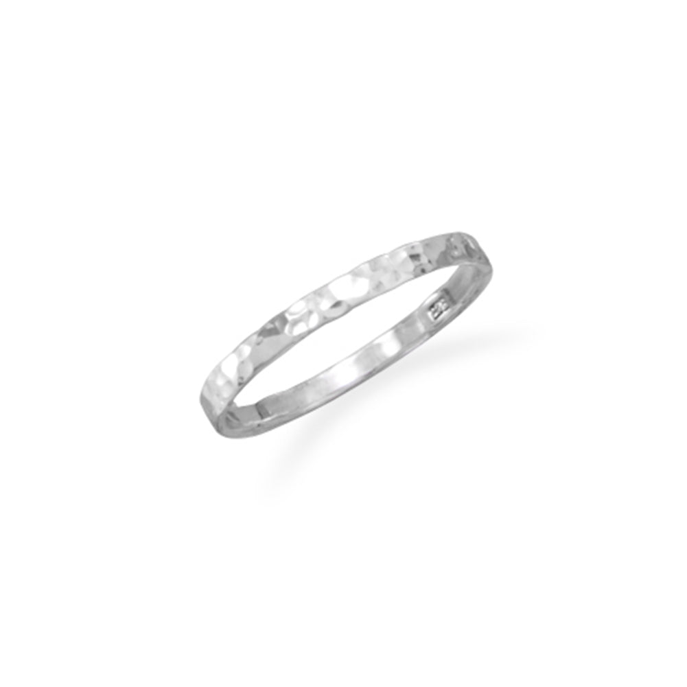 Small Band Ring Hammered Sterling Silver, Sizes 2 to 4