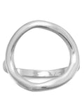 Open Circle O Ring Textured Sterling Silver,  Size 4 to 11