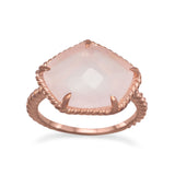 Rose Quartz Ring Rose Pink Gold-plated Sterling Silver