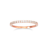 Stacking Band Ring Cubic Zirconia Rose Gold-plated Sterling Silver