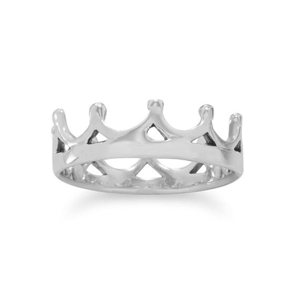 Tiara Crown Ring Polished Sterling Silver