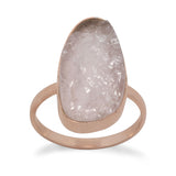 Rose Quartz Chunk Ring Pink Gold-plated Sterling Silver