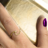 Wave Shape Wire Ring Gold-plated Sterling Silver