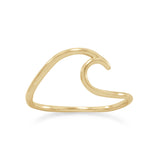 Wave Shape Wire Ring Gold-plated Sterling Silver