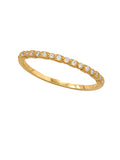 Yellow Gold-plated Sterling Silver Stackable Band Ring with Cubic Zirconia