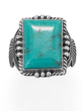 Michael Calladitto Navajo Men's Stabilized Turquoise Ring Sterling Silver