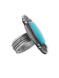 Michael Calladitto Navajo Stabilized Turquoise Ring Sterling Silver Handcrafted