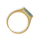 Moss Agate Bar Ring 14k Gold-plated Silver Stackable