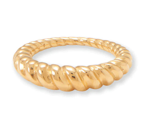 Twisted Cable Ring 14k Gold-plated Silver