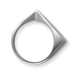 Triangle Slice Ring 14k Rhodium-plated Silver Stackable