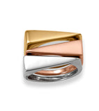 Triangle Slice Ring Gold-plated Silver Stackable