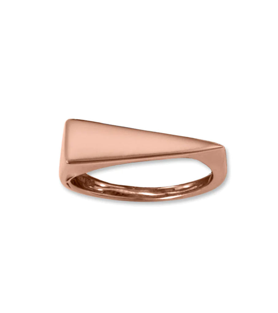 Triangle Slice Ring 14k Rose Gold-plated Silver Stackable