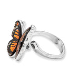 Monarch Butterfly Ring Handmade with Genuine Baltic Amber Sterling Silver