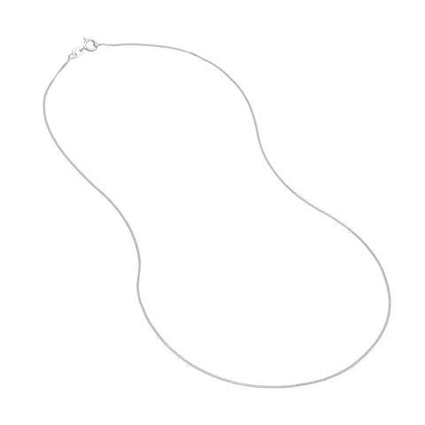 14k White Gold Curb Chain Necklace 0.90mm 025 Gauge