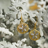 Sand Dollar Two Tone Gold-plated Sterling Silver Earrings